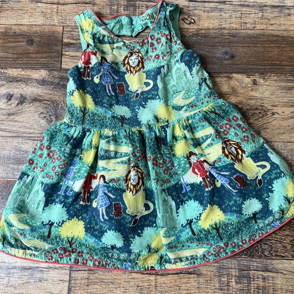 Osh Kosh Dress Baby Girl 18m Wizard Of Oz Lined Heart Back Casual All Over Print